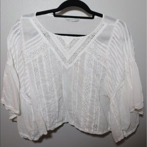 White loose boho top